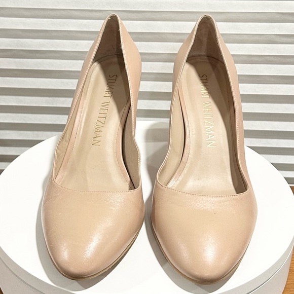 🌹STUART WEITZMAN 🌹 Vida 75 Leather Pumps Beige Size: 11B - Picture 4 of 16